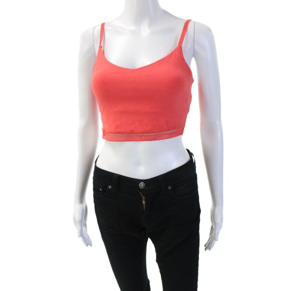 Beyond Yoga Womens V Neck Sports Bra Red Size Extra Small
